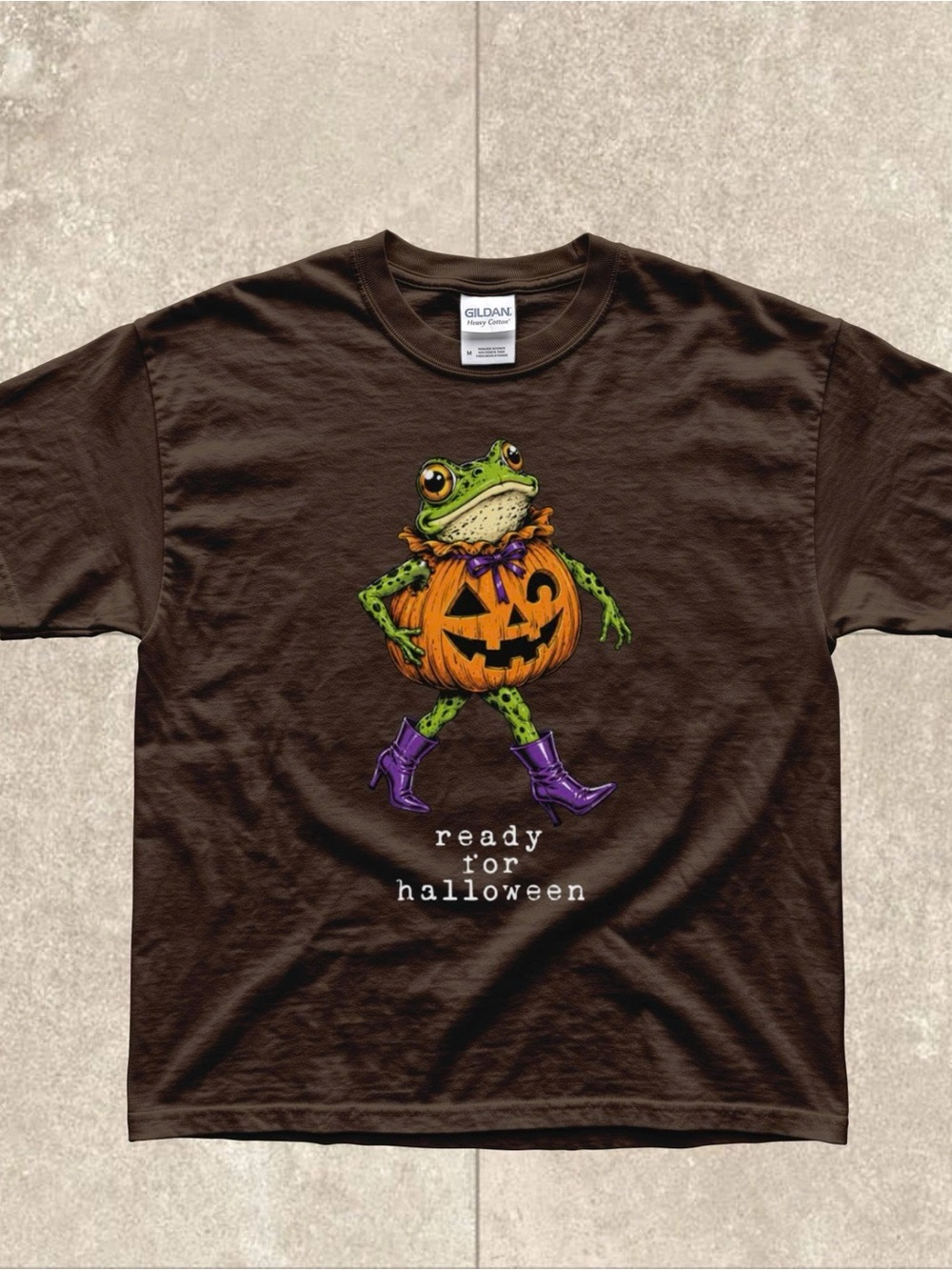 Halloween Frog Pumpkin Graphic Tee, Cute Spooky Fall Shirt